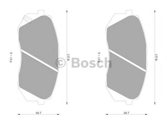 BOSCH 0986AB1052 Комплект гальмівних колодок, дискове гальмо