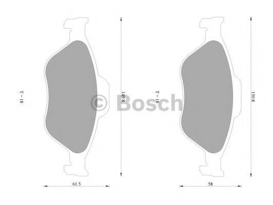 BOSCH 0986AB1060 Комплект гальмівних колодок, дискове гальмо