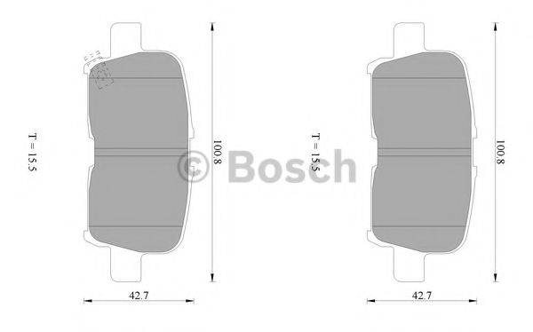 BOSCH 0986AB1451 Комплект гальмівних колодок, дискове гальмо