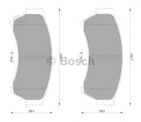 BOSCH 0986AB2302 Комплект гальмівних колодок, дискове гальмо