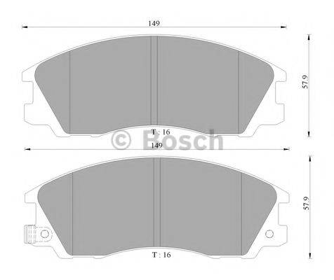 BOSCH 0986AB3042 Комплект гальмівних колодок, дискове гальмо