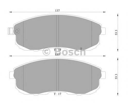 BOSCH 0986AB3043 Комплект гальмівних колодок, дискове гальмо