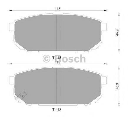 BOSCH 0986AB3070 Комплект гальмівних колодок, дискове гальмо