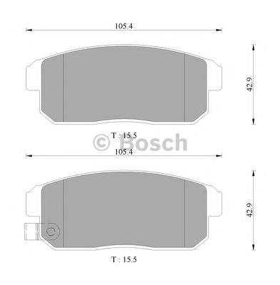 BOSCH 0986AB3075 Комплект гальмівних колодок, дискове гальмо