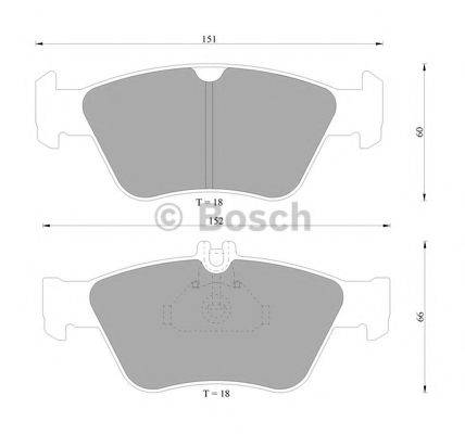 BOSCH 0986AB4993 Комплект гальмівних колодок, дискове гальмо