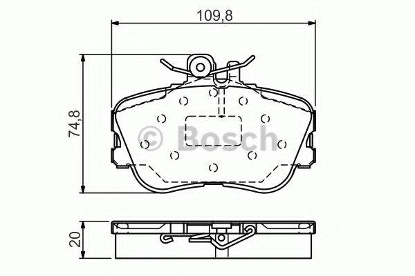 BOSCH 0986TB3174 Комплект гальмівних колодок, дискове гальмо