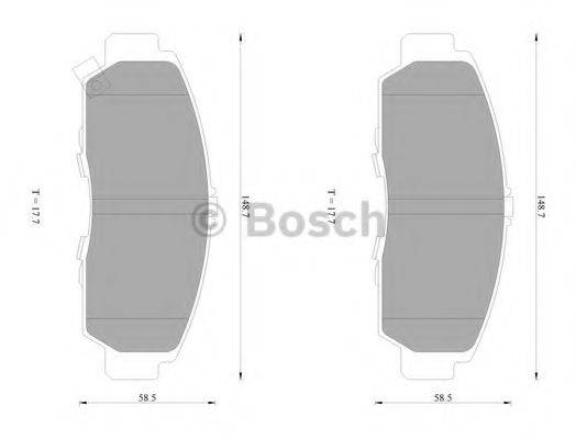 BOSCH 0986AB1170 Комплект гальмівних колодок, дискове гальмо