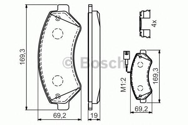 BOSCH 0986494580 Комплект гальмівних колодок, дискове гальмо