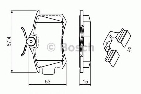 BOSCH 0986494597 Комплект гальмівних колодок, дискове гальмо