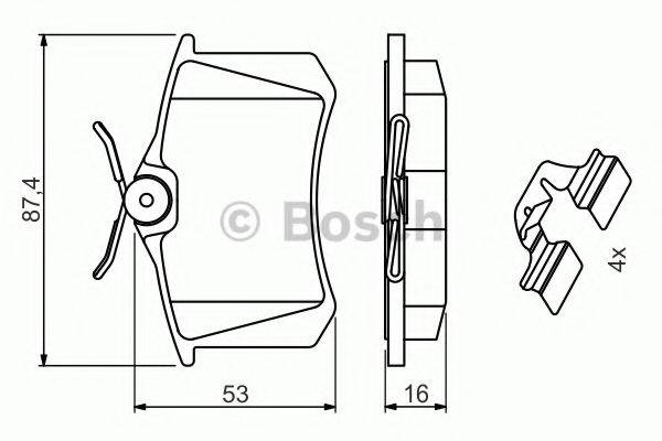 BOSCH 0986494600 Комплект гальмівних колодок, дискове гальмо