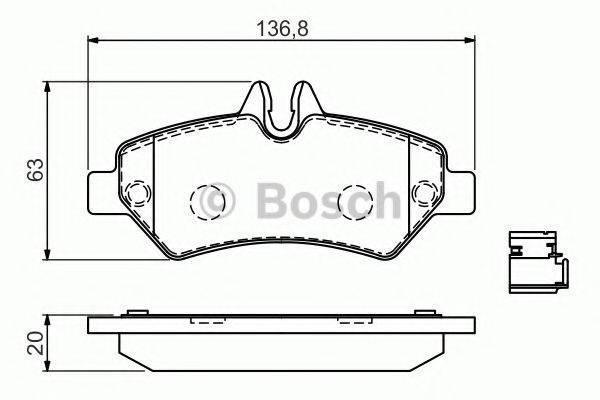 BOSCH 0986494601 Комплект гальмівних колодок, дискове гальмо