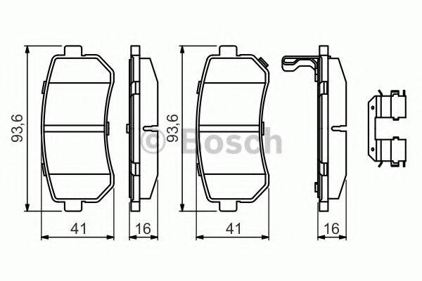 BOSCH 0986494627 Комплект гальмівних колодок, дискове гальмо