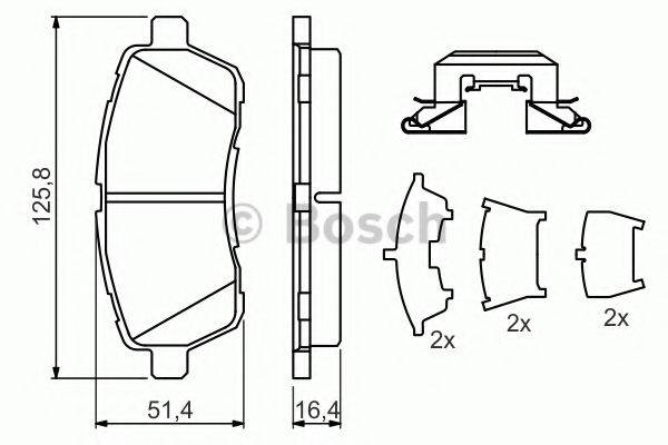 BOSCH 0986494652 Комплект гальмівних колодок, дискове гальмо