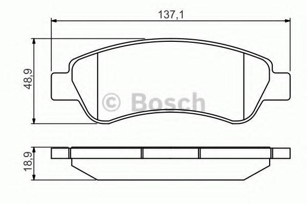 BOSCH 0986495254 Комплект гальмівних колодок, дискове гальмо