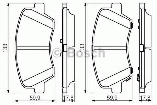 BOSCH 0986495343 Комплект гальмівних колодок, дискове гальмо