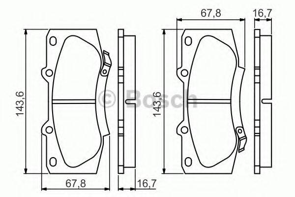 BOSCH 0986495352 Комплект гальмівних колодок, дискове гальмо