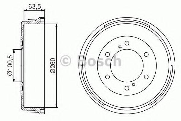 BOSCH 0986477223 Гальмівний барабан