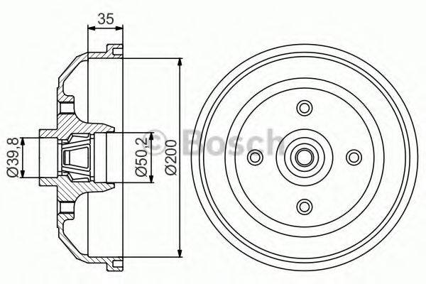 BOSCH 0986477256 Гальмівний барабан