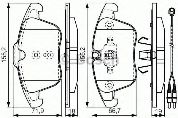 BOSCH 0986TB3201 Комплект гальмівних колодок, дискове гальмо