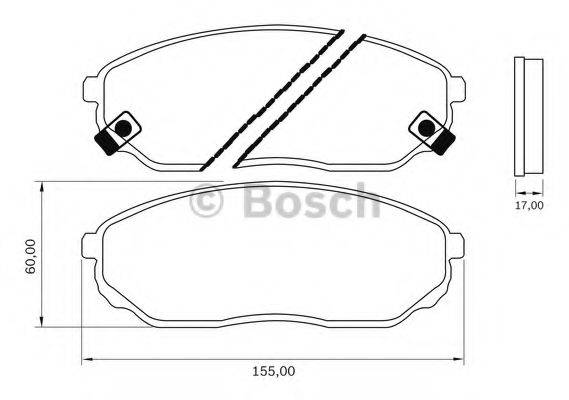 BOSCH 0986BB0593 Комплект гальмівних колодок, дискове гальмо