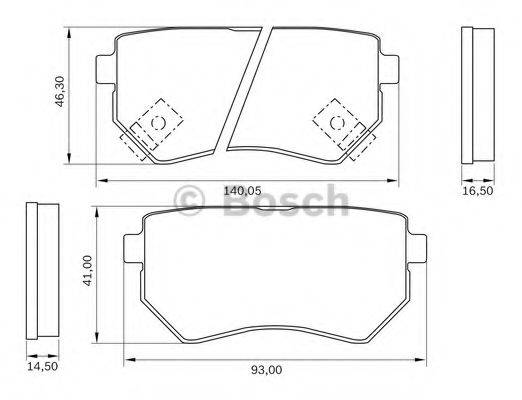 BOSCH 0986BB0906 Комплект гальмівних колодок, дискове гальмо