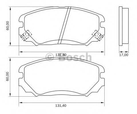 BOSCH 0986BB0986 Комплект гальмівних колодок, дискове гальмо