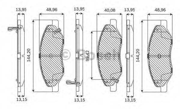 BOSCH F03A050006 Комплект гальмівних колодок, дискове гальмо