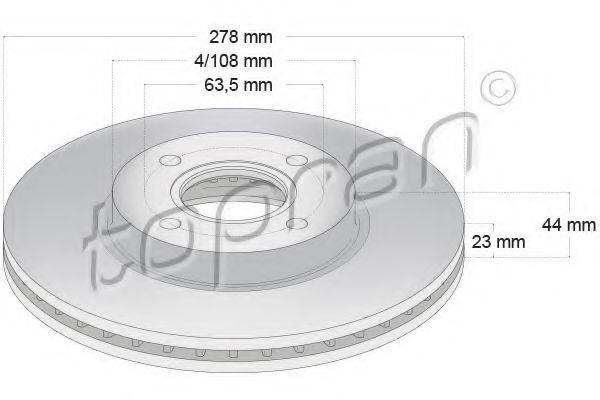 TOPRAN 304458 гальмівний диск