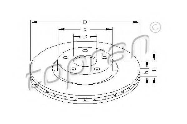 TOPRAN 302342 гальмівний диск