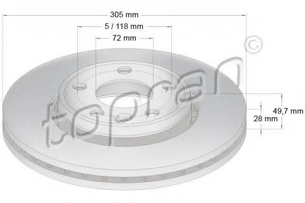 TOPRAN 207073 гальмівний диск