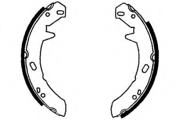 E.T.F. 090662 Комплект гальмівних колодок; Комплект гальмівних колодок, стоянкова гальмівна система