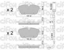 CIFAM 8226641K Комплект гальмівних колодок, дискове гальмо