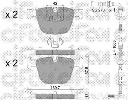 CIFAM 8227738K Комплект гальмівних колодок, дискове гальмо