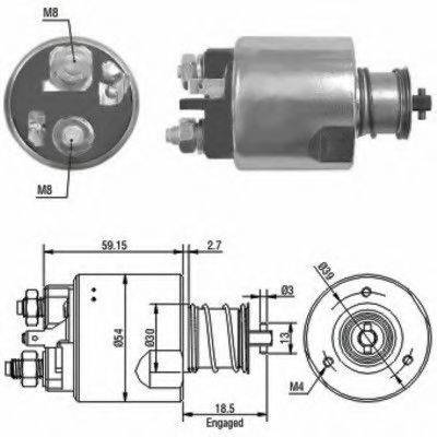 HOFFER 6646087 Тягове реле, стартер