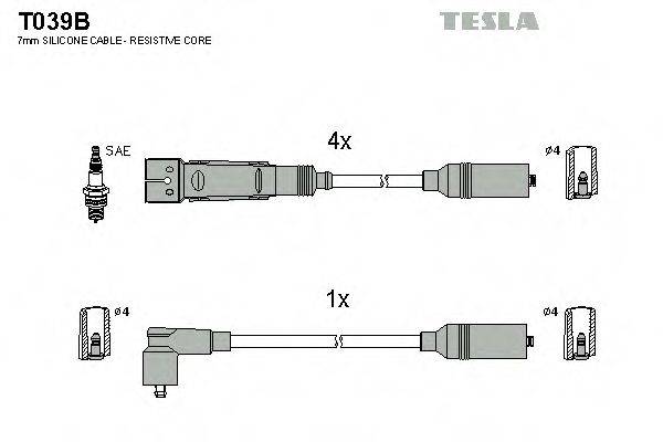 TESLA T039B Комплект дротів запалювання