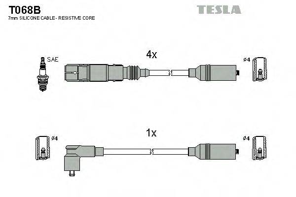 TESLA T068B Комплект дротів запалювання