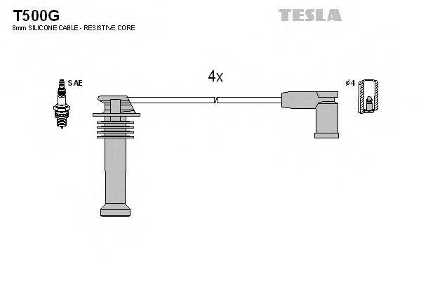 TESLA T500G Комплект дротів запалювання