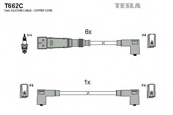 TESLA T662C Комплект дротів запалювання