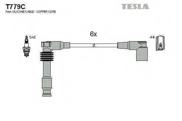 TESLA T779C Комплект дротів запалювання