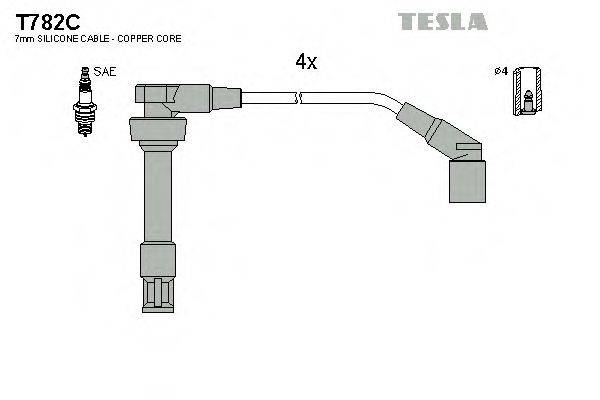 TESLA T782C Комплект дротів запалювання