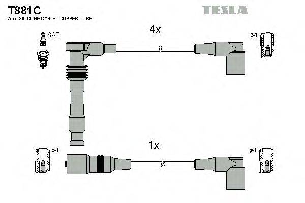 TESLA T881C Комплект дротів запалювання