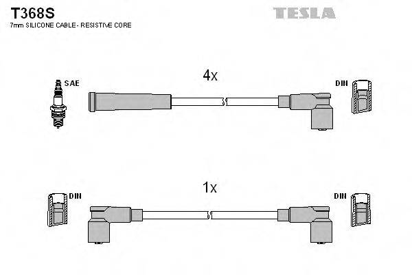 TESLA T368S Комплект дротів запалювання