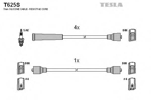 TESLA T625S Комплект дротів запалювання