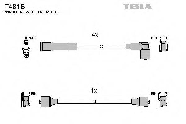 TESLA T481B Комплект дротів запалювання