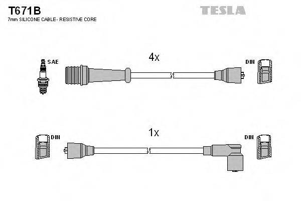 TESLA T671B Комплект дротів запалювання