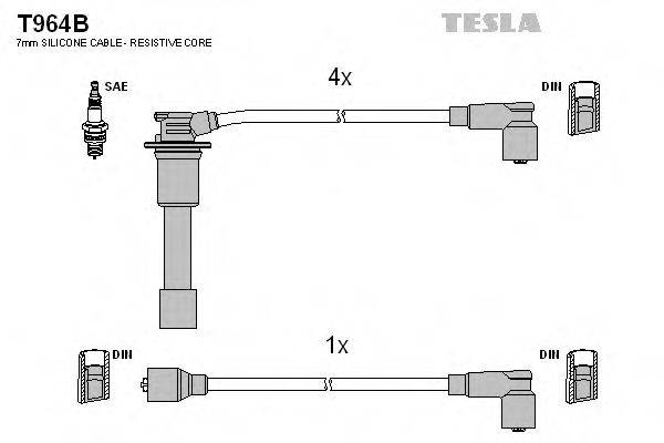 TESLA T964B Комплект дротів запалювання