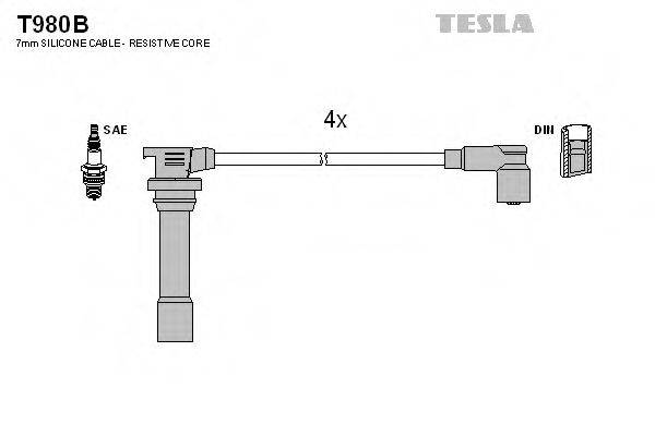 TESLA T980B Комплект дротів запалювання