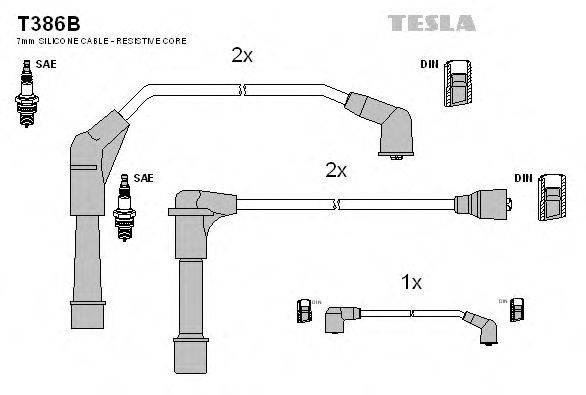 TESLA T386B Комплект дротів запалювання