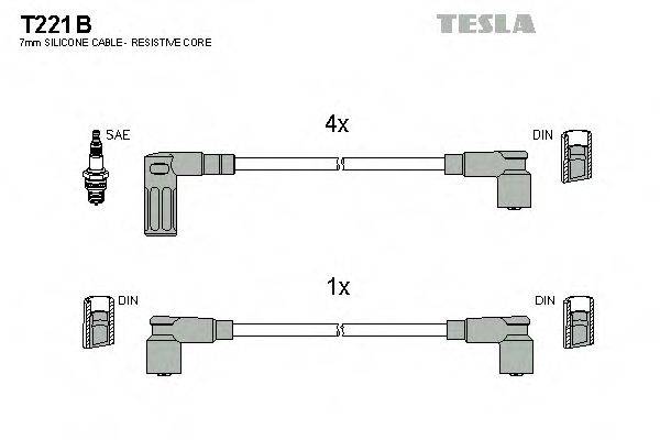 TESLA T221B Комплект дротів запалювання