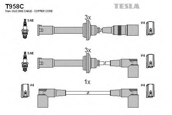 TESLA T958C Комплект дротів запалювання